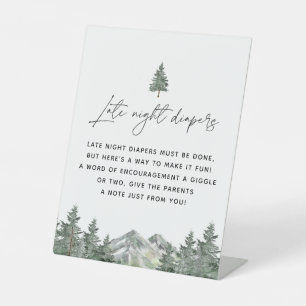 Signe De Table Baby shower des plongeurs nocturnes de Mountain Fo