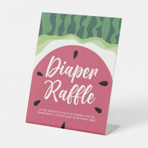 Signe De Table Baby shower d'été Sweet Watermelon Diaper Raffle