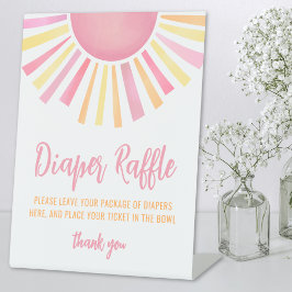 Signe De Table Baby shower diaper raffe rose soleil