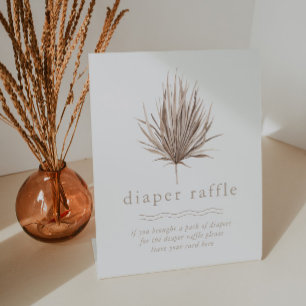 Signe De Table Baby shower Diaper Raffle Boho Beach
