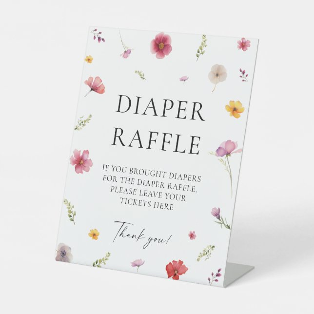 Signe De Table Baby shower fleur sauvage Printemps  Déchets Raffi (Recto)