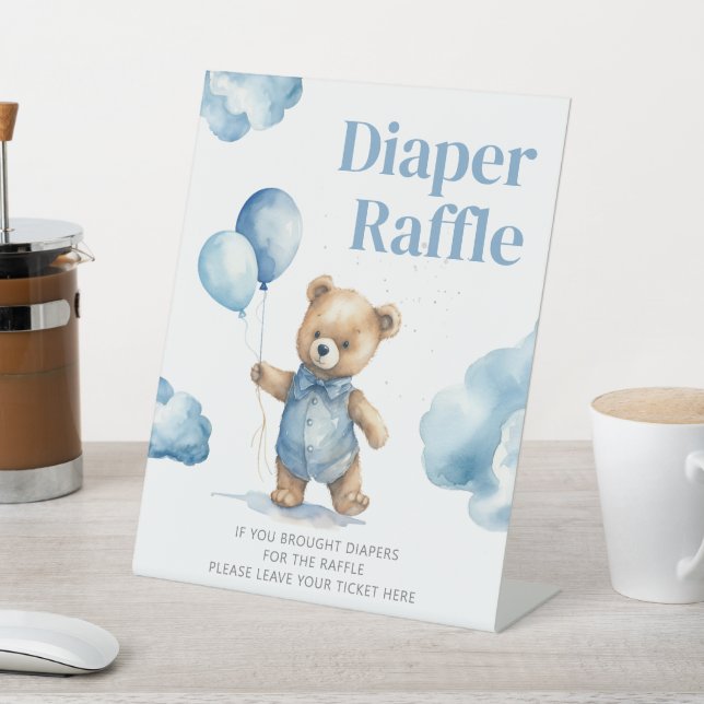 Signe De Table Baby shower Garçon Teddy Bear (In SItu)