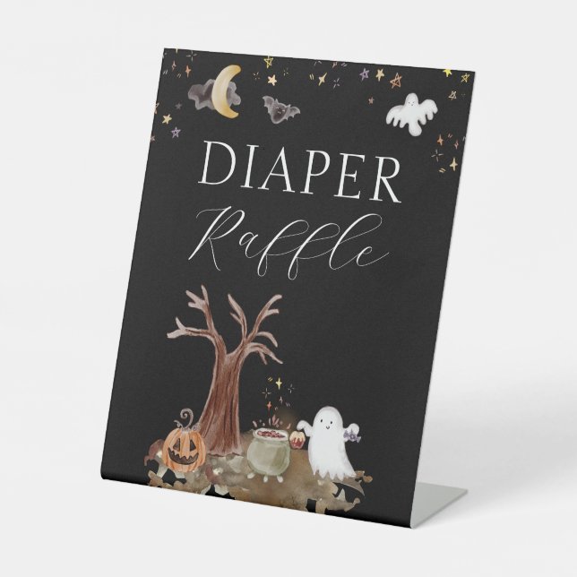 Signe De Table Baby shower Halloween Boho Déchets Raffle (Recto)