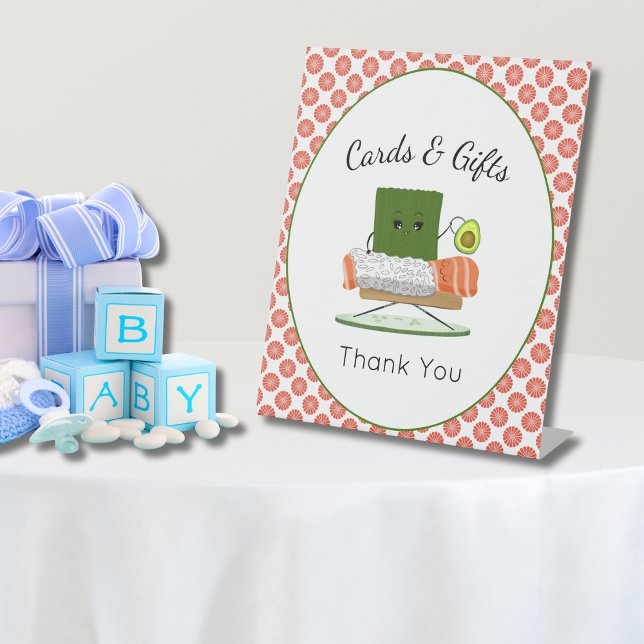 Signe De Table Baby shower Kawaii : Cartes à rouleaux pour Saumon (Créateur téléchargé)