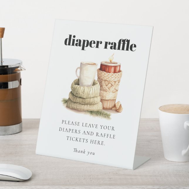 Signe De Table Baby shower laide moderne Raffle de couche (In SItu)