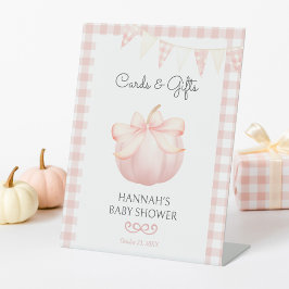 Signe De Table Baby shower Little Citrouille Pink Cartes & Cadeau