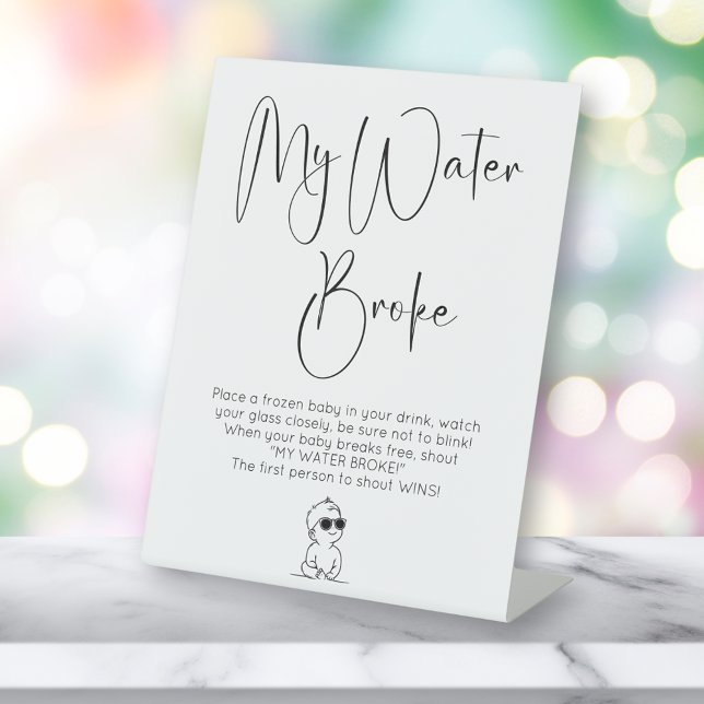 Signe De Table Baby shower moderne Jeu My Water Broke (Créateur téléchargé)