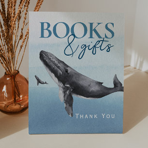 Signe De Table Baby shower moderne Rustic Ocean Livres et cadeaux