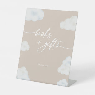 Signe De Table Baby shower nuageux moderne beige clair