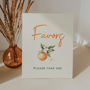 Signe De Table Baby shower Orange Citrus Little Cutie Faveurs