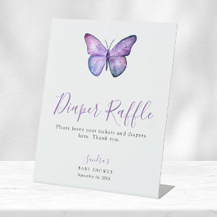 Signe De Table Baby shower Papillon Élégant Jeu de Raffle de couc