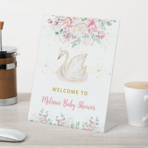 Signe De Table Baby shower Princess Swan Bienvenue