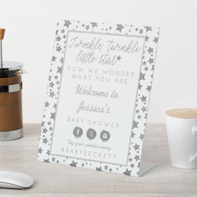 Signe De Table Baby shower Twink, Twinkle Little Star Bienvenue (In SItu)