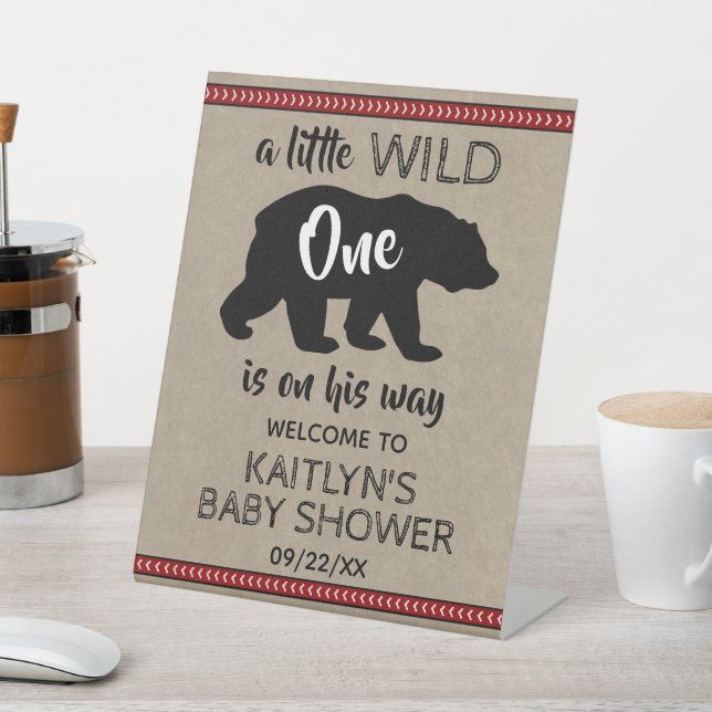 Signe De Table Baby shower Wild One Boys Bienvenue (In SItu)