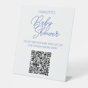 Signe De Table Baby Wish List QR Code cadeau Solution Bienvenue W