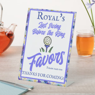 Signe De Table Bachelorette Party Fête des mariées Golf Blue Flor
