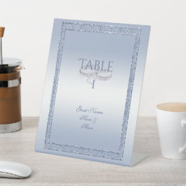 Signe De Table Bagues de mariage Pervenche Pailleté & Argent