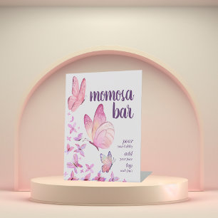 Signe De Table Baisers à papillon et voeux pour bébé Momosa Bar