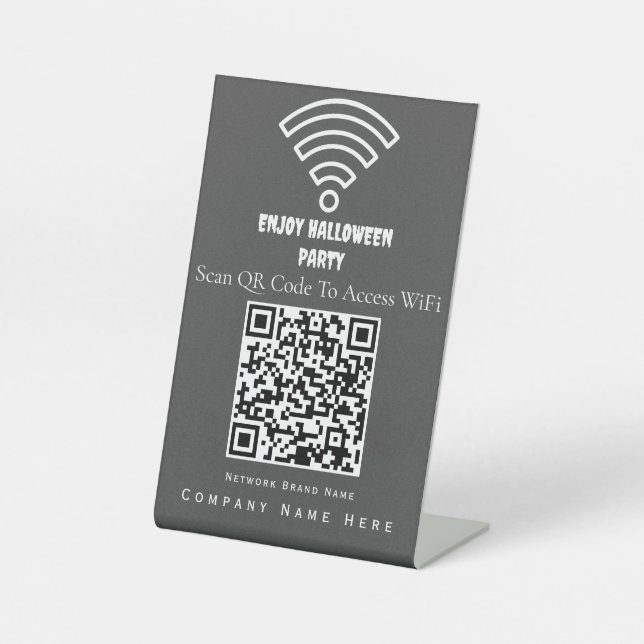 Signe De Table Balayage de code QR Wifi Pour Connecter Des Cendre (Recto)