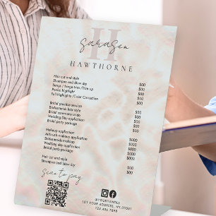 Signe De Table Balayage des tarifs optionnels blancs pour payer l