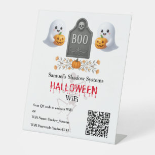 Signe De Table Balayage du code QR Wifi d'Office Halloween pour s