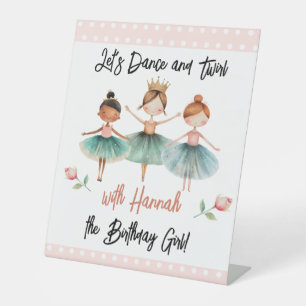 Signe De Table Ballerina Ballet fille d'anniversaire