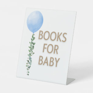 Signe De Table Balloon bleu Aquarelle Garçon Baby shower Piédesta