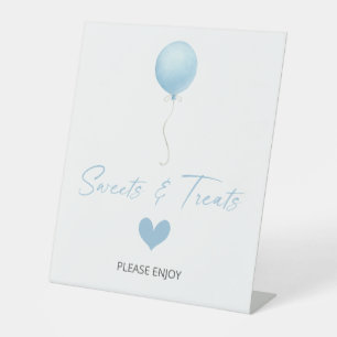 Signe De Table Balloon bleu Baby shower sucreries et friandises