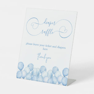 Signe De Table Balloons Bleus Baby shower Déchets Raffin