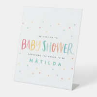 Bande arc-en-ciel colorée et baby shower point