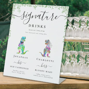 Signe De Table Bar à boissons signatures des mariés pour un maria