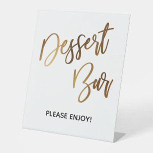 Signe De Table Bar à desserts Simple Or Typographie Manuscrite