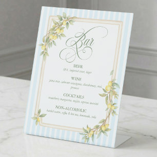 Signe De Table Bar à mariage aux citrons de la côte méditerranéen