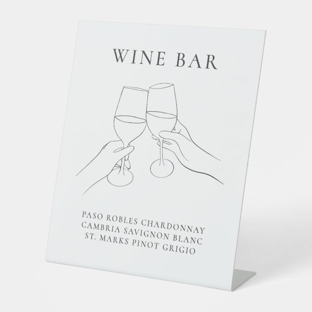 Signe De Table Bar À Vins Chic Moderne (Recto)