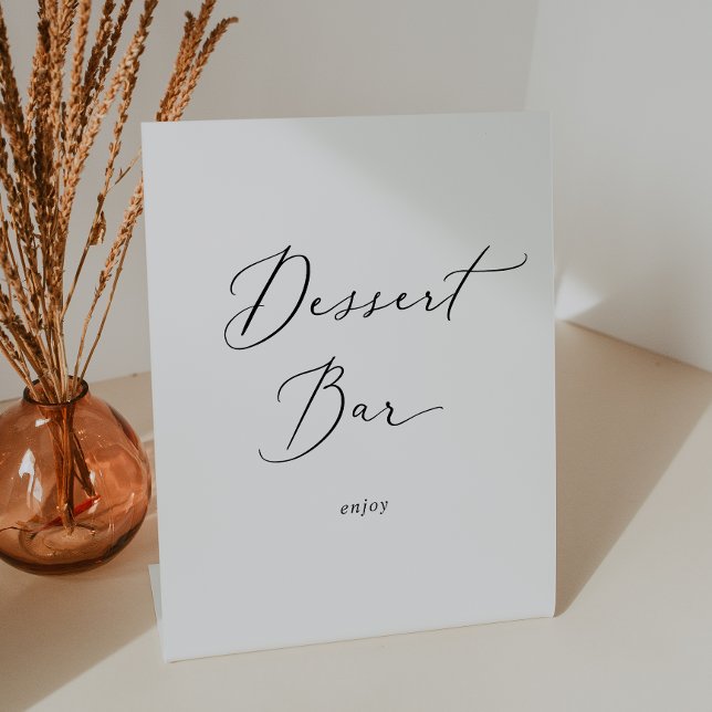 Signe De Table Bar de dessert Mariage de calligraphie noire (Créateur téléchargé)