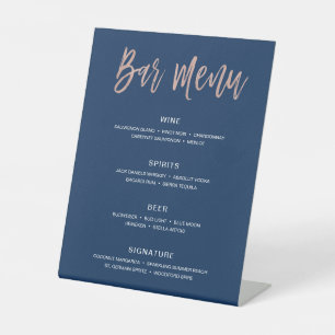 Signe De Table Bar Mariage Rustique moderne Menu Signer Boissons