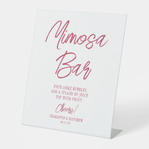 Signe De Table Bar Mimosa Accueille Script Moderne Viva Magenta