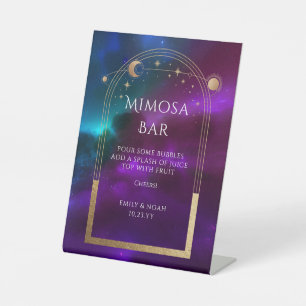 Signe De Table Bar Mimosa Cosmic Purple Soleil Lune Étoiles
