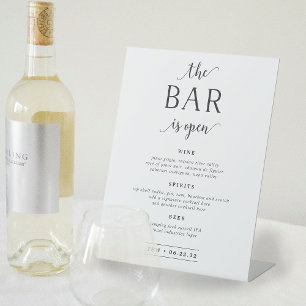 Signe De Table Bar Ouvert   Menu Barre Mariage