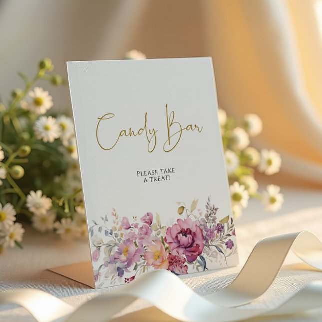 Signe De Table Barre à bonbons de Baby showers Fleur sauvage viol (Créateur téléchargé)