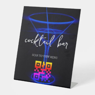 Signe De Table Barre à cocktails du menu numérique QR Code