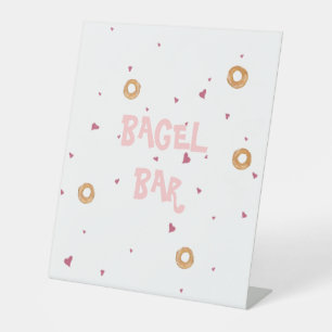 Signe De Table "BARRE BAGEL" Coeurs et bagages blancs mignons