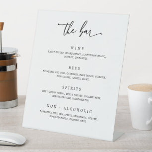 Signe De Table Barre de boisson mariage Menu Réception Piédestal