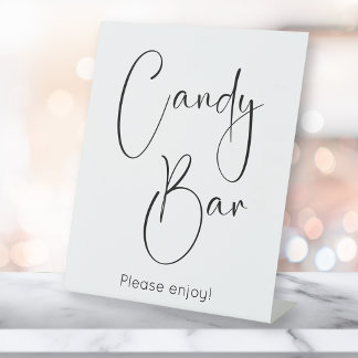 Signe De Table Barre de bonbons de script moderne