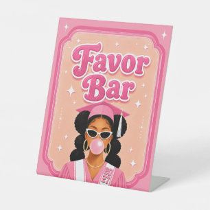 Signe De Table Barre de Faveur Rose Bubble Gum Remise de Diplôme