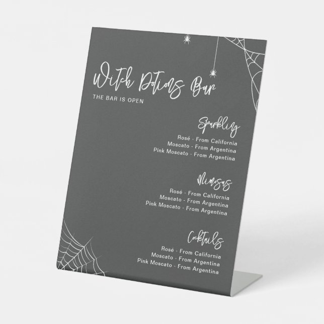 Signe De Table Barre de Fête des mariées gris Halloween (Recto)