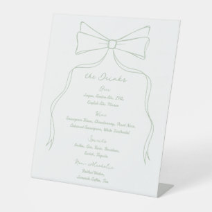 Signe De Table Barre de Mariage blanche et verte de la flèche à m