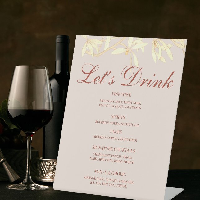 Signe De Table Barre de menu Floral Rustic intemporelle (Créateur téléchargé)