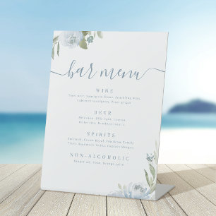 Signe De Table Barre menu de la barre rustique de script floral b
