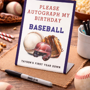 Signe De Table Baseball Première année 1er anniversaire